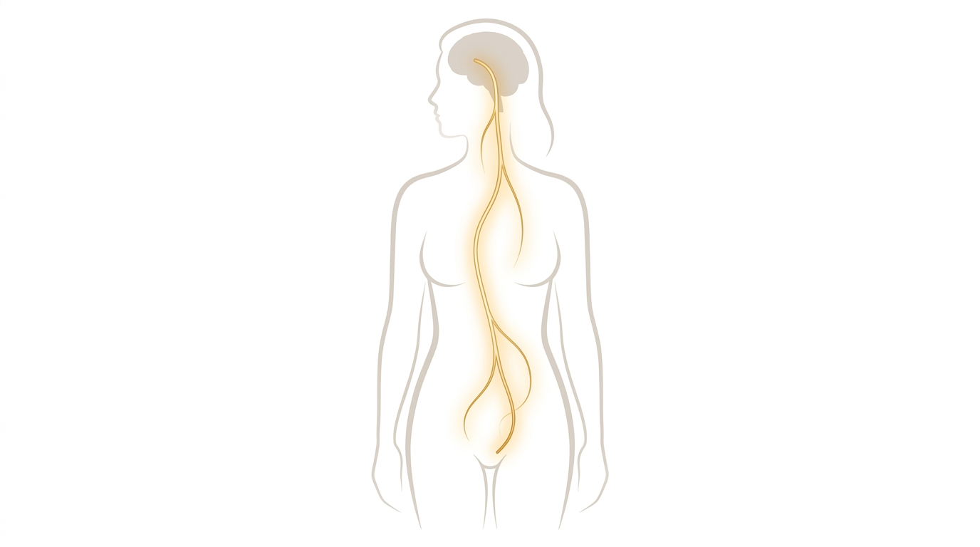 Illustration du nerf vague dans le corps féminin